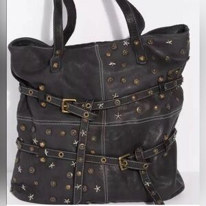 Free People Salina Studded Tote Leather Handbag NWOT